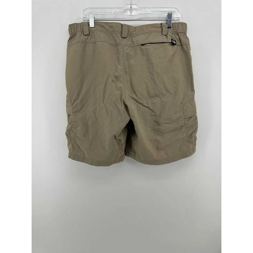 The North Face Mens Large Tan Ripstop Nylon Cargo Hiking Shorts 9 Inseam Khaki